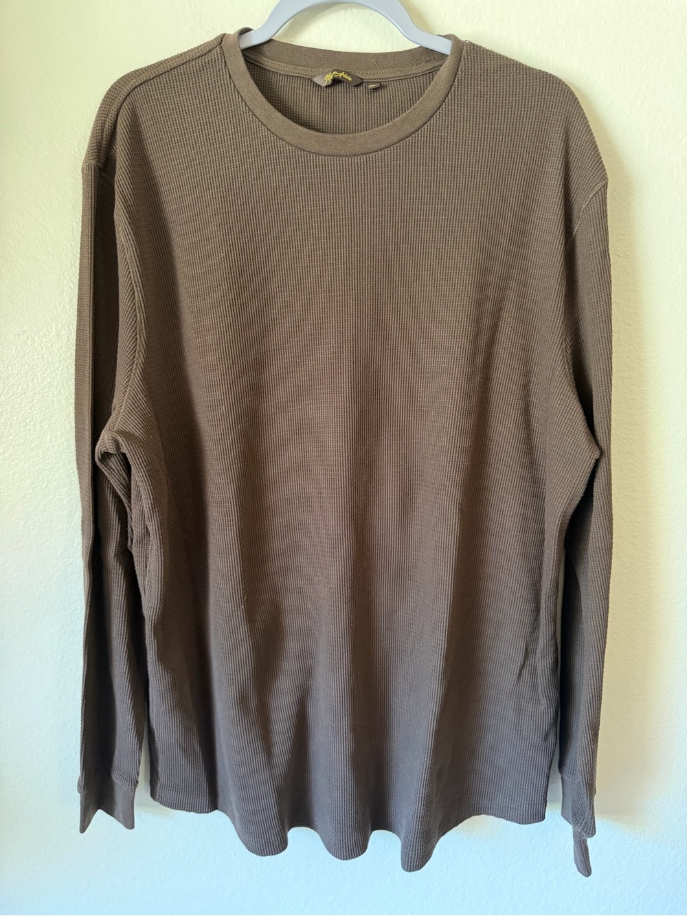 Men's Long Sleeve Waffle Thermal Shirt in Brown